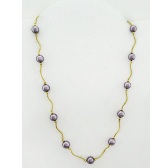 Genuine Tahitian Pearls Necklace 14K Yellow Gold